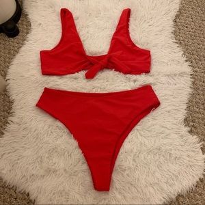 Zaful red high waisted bikini